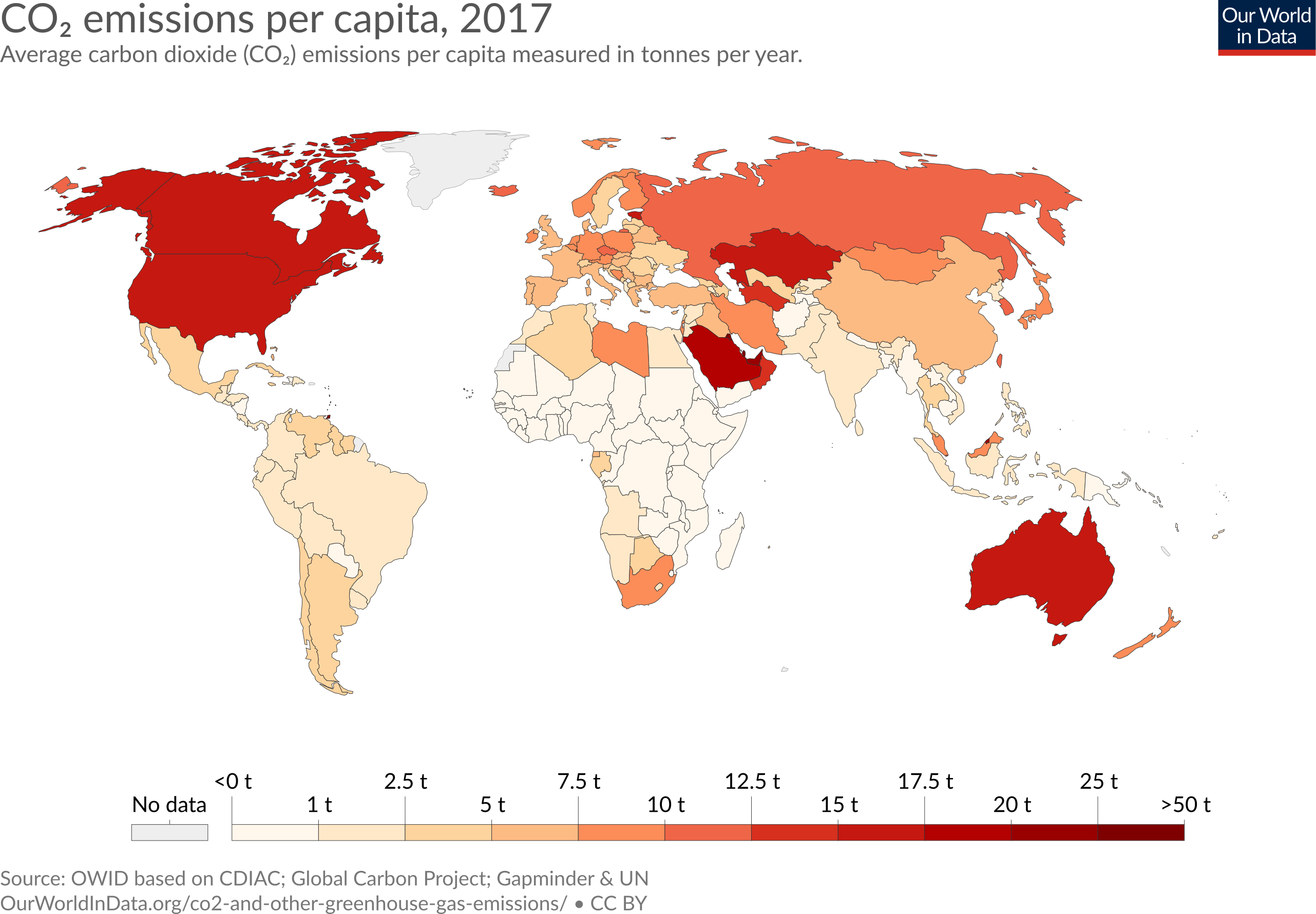 map of CO2 emissions per capita per country