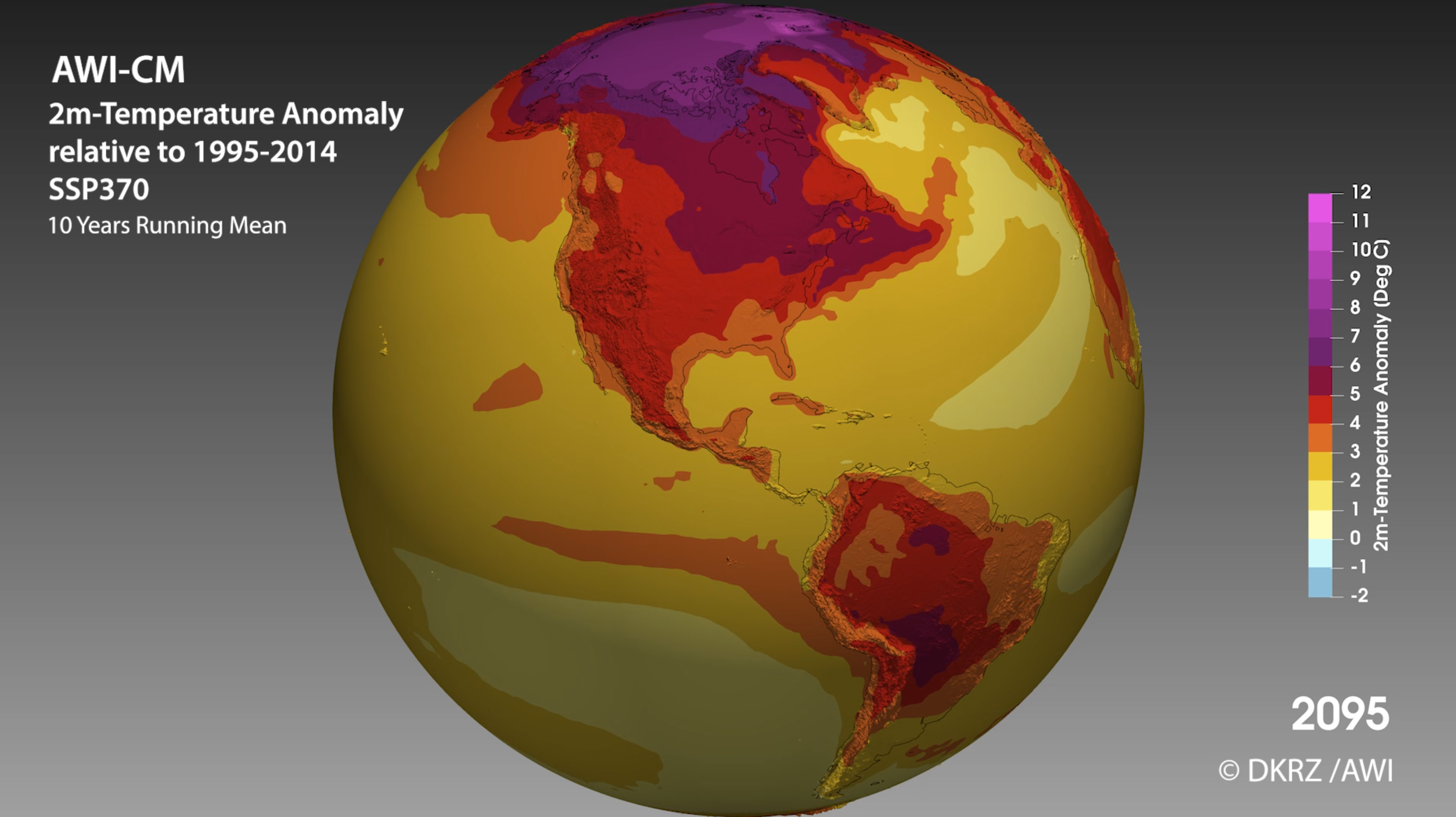 climate projection america scenario SSP370 year 2095