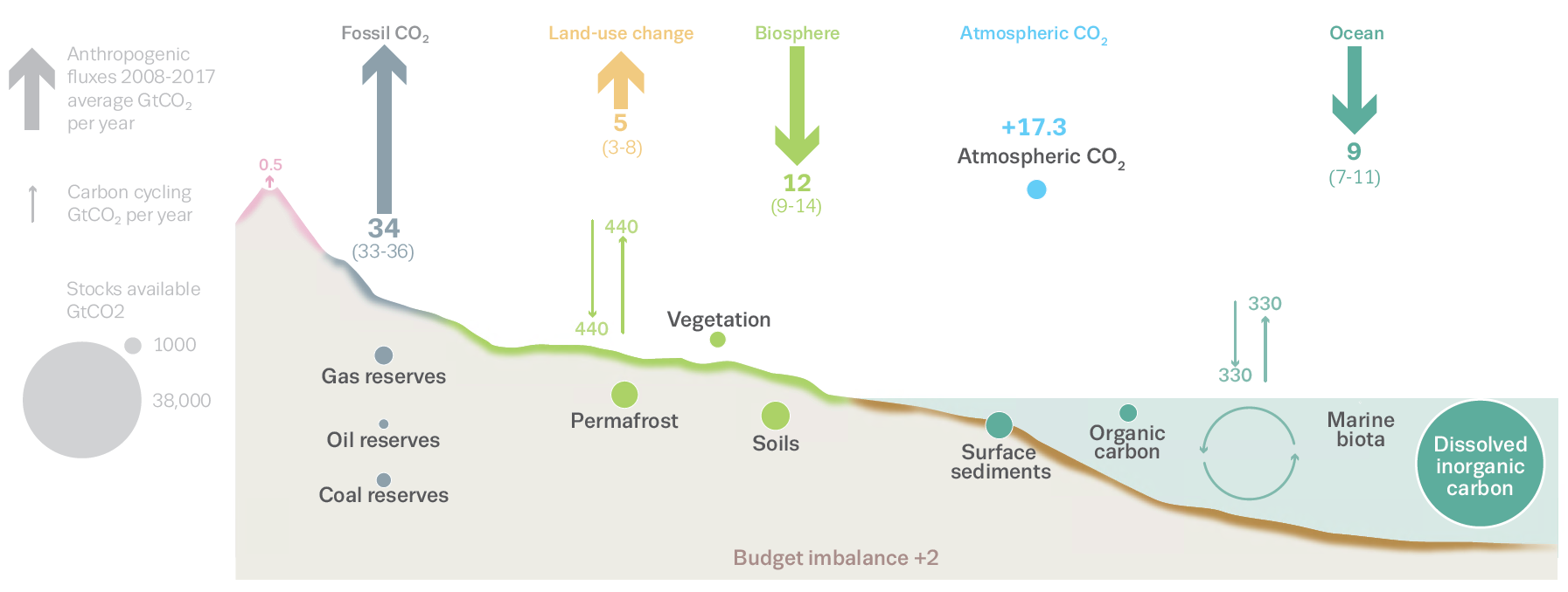 CO2 global anthropogenic perturbation flux